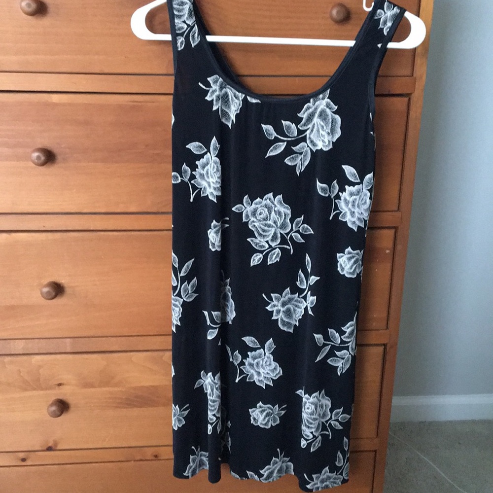 Black + White Floral Summer Dress